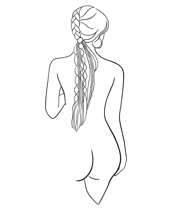 beachside braids logo a woman with rave braids